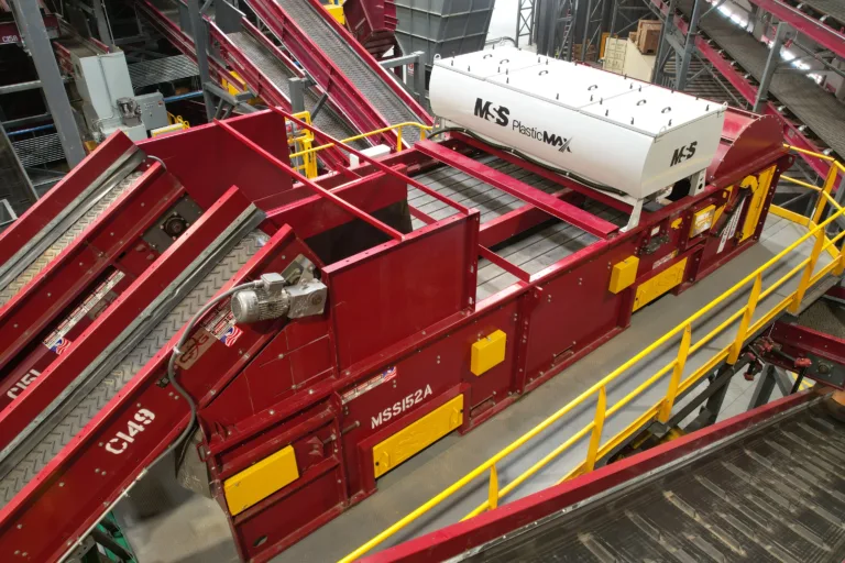 Image of a red PlasticMax unit in a MRF