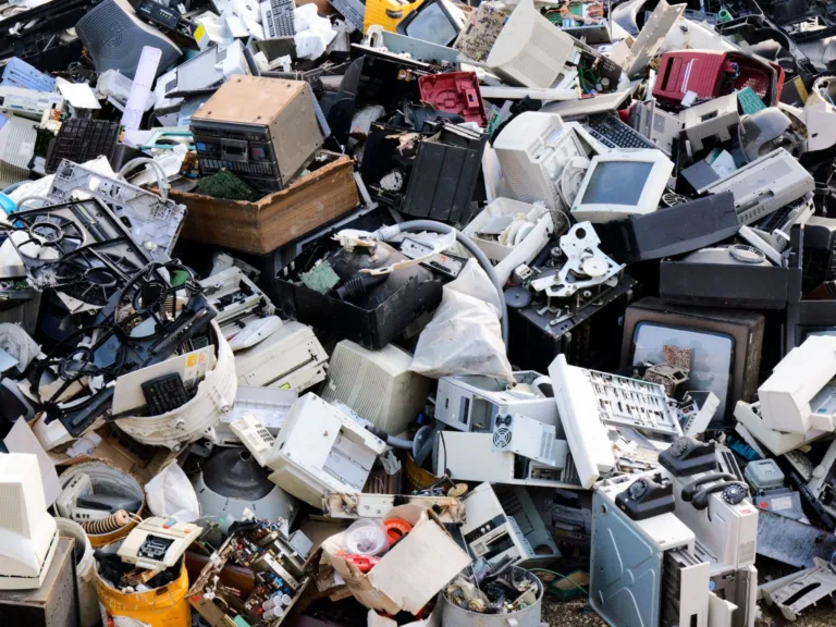eWaste pile of electronic scrap materials
