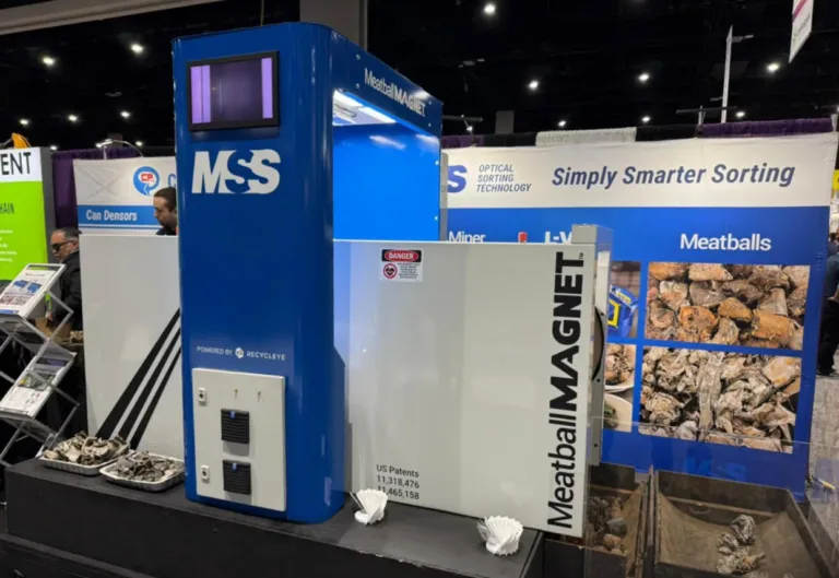 An image of the Meatball magnet sorter demo in a convention center