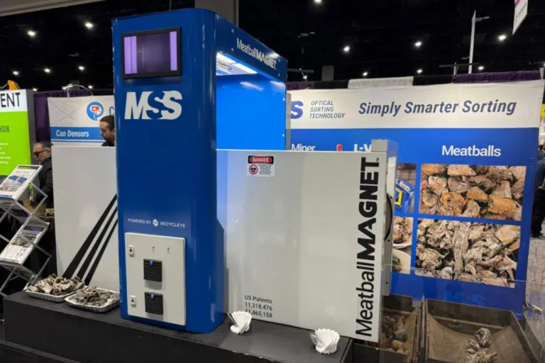 An image of the Meatball magnet sorter demo in a convention center