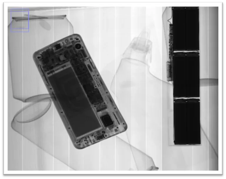 xray machine looking at recycling materials